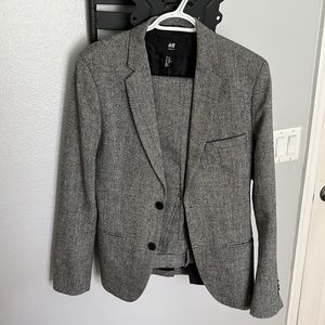 H&M skinny fit tweed suit